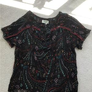 Zadig & Voltaire 100% Silk Blouse - Unique Dorky Floral Print